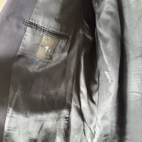 VTG Hart Schaffner Marx 48R Navy Blazer Gold Buttons Micron 2000 Wool Sport Coat - Picture 9 of 14